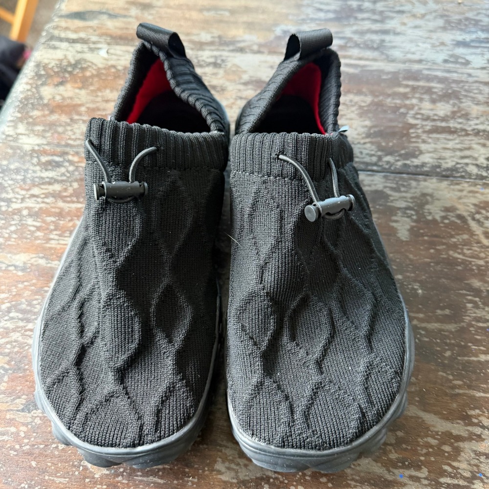 Nimbao Black Knit Barefoot Water Shoes Bungee Toggle Minimalist Sneakers Size 37
